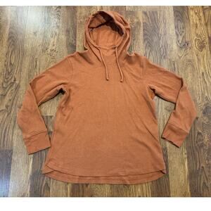 Duluth Trading Company Women’s Waffle Knit Pullover Hoodie Orange Size XL
